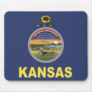 Tapis De Souris Drapeau d'État du Kansas, États-Unis