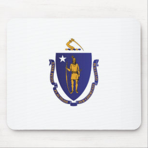 Tapis De Souris Drapeau d'Etat du Massachusetts, États-Unis