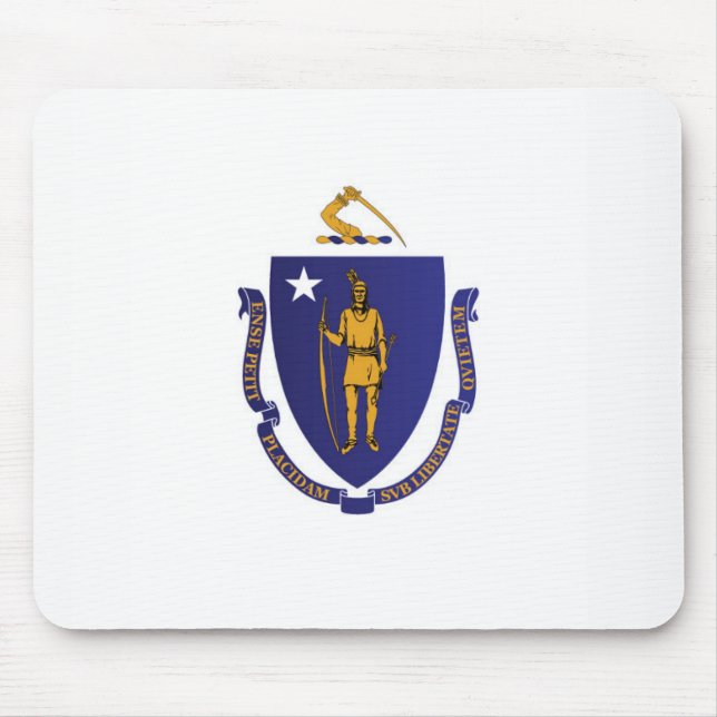 Tapis De Souris Drapeau d'Etat du Massachusetts, États-Unis (Devant)