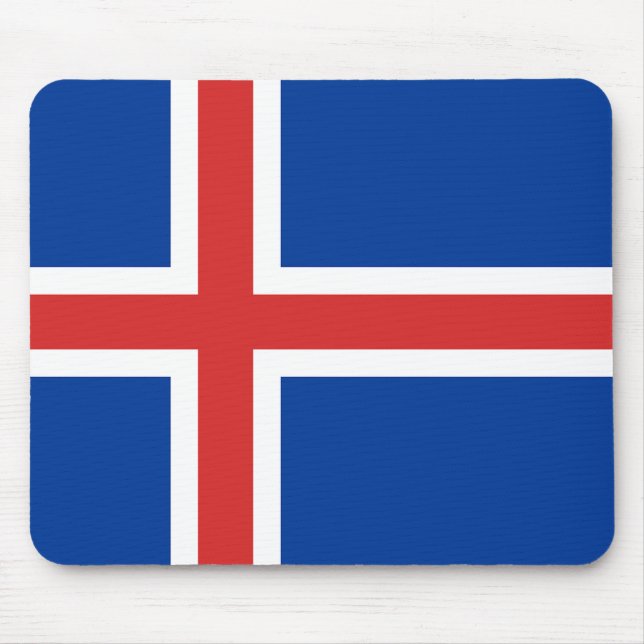 Tapis De Souris Drapeau d'Islande Mousepad (Devant)