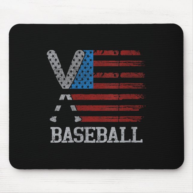 Tapis De Souris Drapeau Drapeau Des Femmes Baseball Croisé Bateaux (Devant)