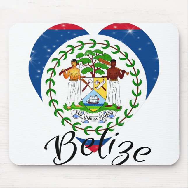 Tapis De Souris Drapeau Du Belize - (Devant)