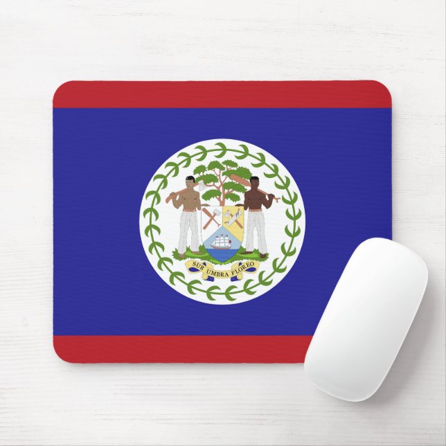 Tapis De Souris Drapeau du Belize (Avec souris)