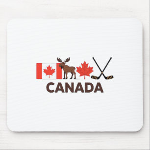 Tapis De Souris Drapeau du Canada Feuille d'érable canadienne Cerf