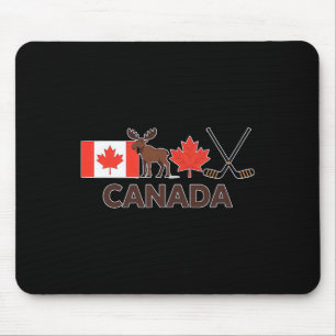 Tapis De Souris Drapeau du Canada Feuille d'érable canadienne Cerf