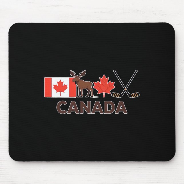 Tapis De Souris Drapeau du Canada Feuille d'érable canadienne Cerf (Devant)