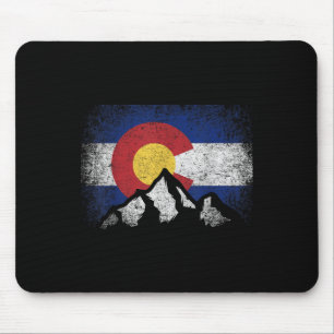 Tapis De Souris Drapeau du Colorado Montagne Ski Cadeau d'hiver Ra
