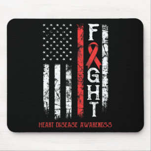 Tapis De Souris Drapeau du guerrier des maladies cardiaques