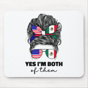 Tapis De Souris Drapeau du Mexique et des États-Unis à moitié mexi
