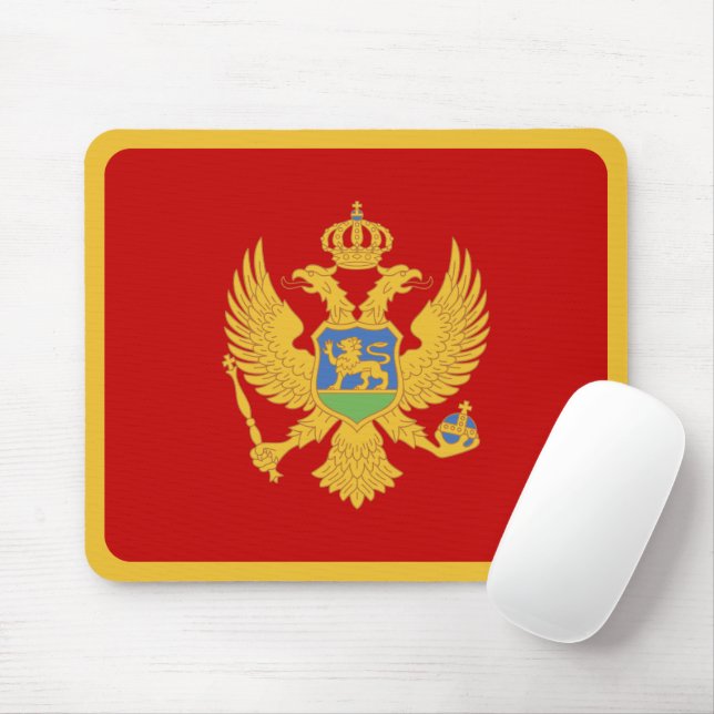 Tapis De Souris Drapeau du Monténégro (Avec souris)