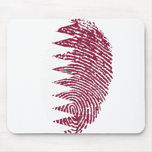 Tapis De Souris Drapeau du Qatar empreintes digitales Identité du  (Devant)