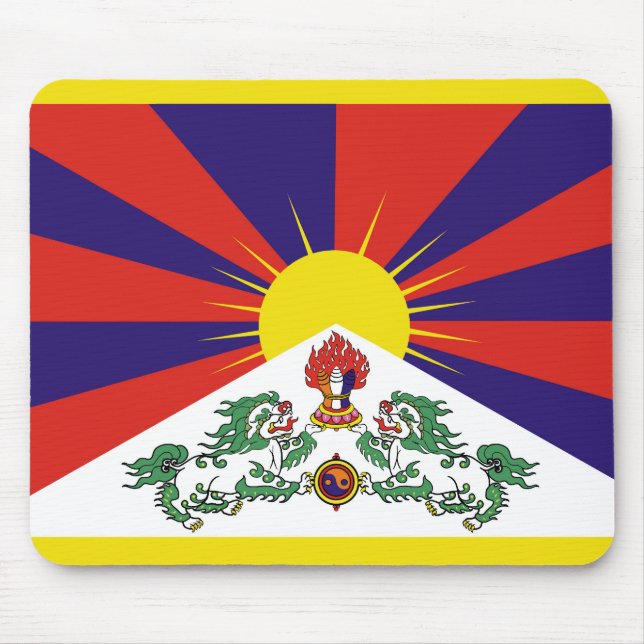 Tapis De Souris Drapeau du Tibet - Drapeau du lion des neiges (Devant)