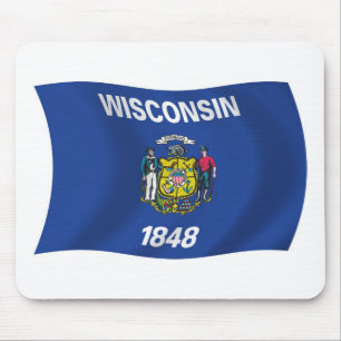 Tapis de souris Drapeau du Wisconsin