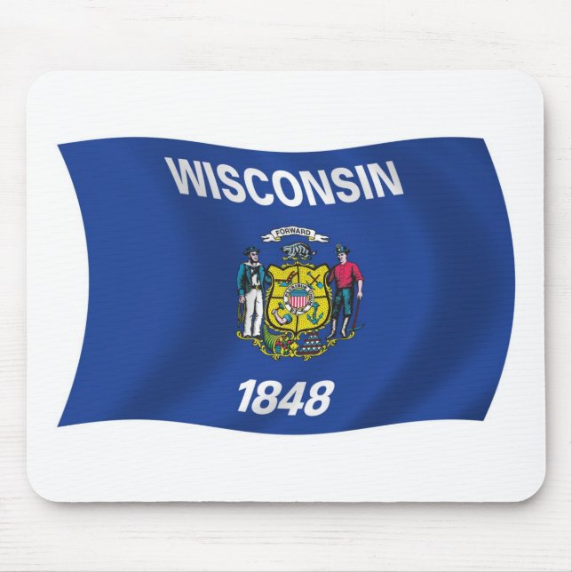 Tapis de souris Drapeau du Wisconsin (Devant)
