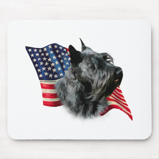 Tapis De Souris Drapeau écossais Terrier (noir) (Devant)