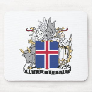 Tapis De Souris drapeau emblème symbole armoiries pays Islande