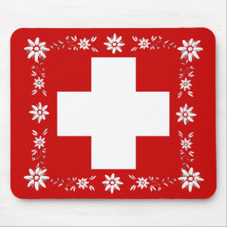 Tapis De Souris Drapeau et edelweiss suisses 2