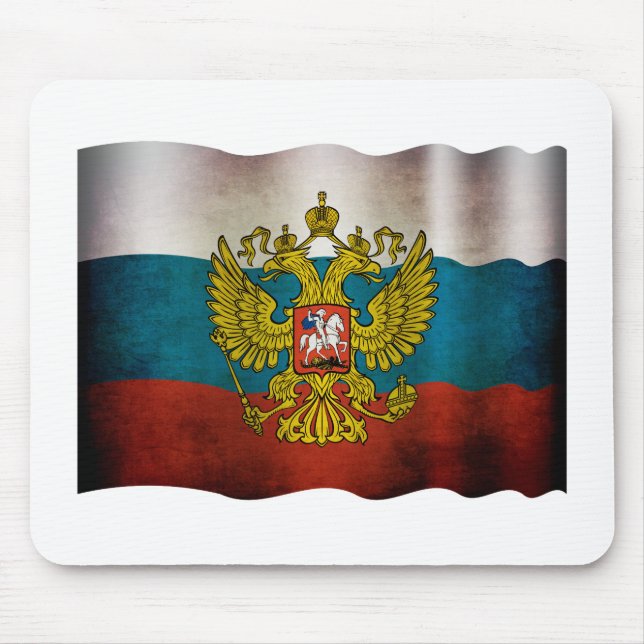 Tapis De Souris Drapeau flottant de la Russie (Devant)