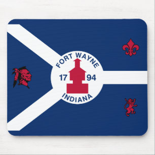 Tapis De Souris Drapeau Fort Wayne, Indiana