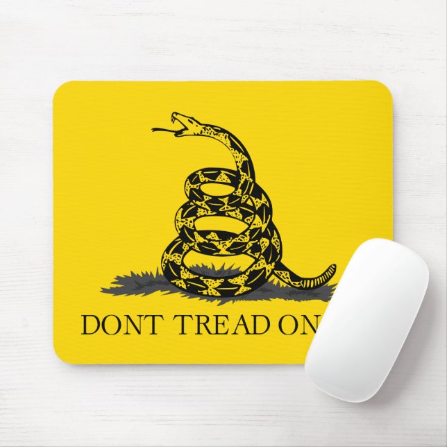 Tapis De Souris Drapeau Gadsden jaune classique Ne marchez pas sur (Avec souris)