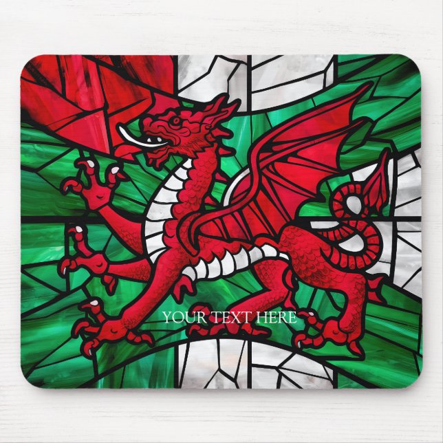 Tapis De Souris Drapeau gallois avec Dragon rouge (Devant)
