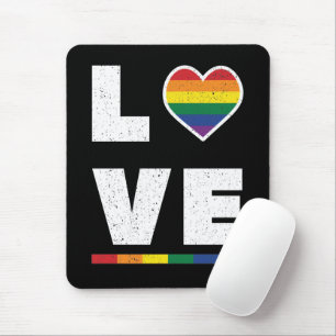 Tapis De Souris Drapeau Gay pride LGBTQ Distressed Grunge Love