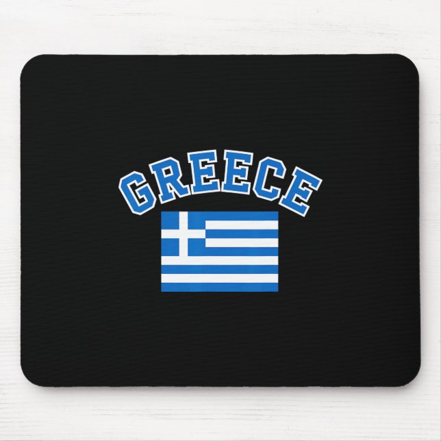 Tapis De Souris Drapeau Grèce Voyage Souvenir Grec  (Devant)