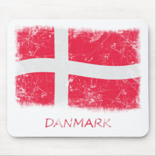 Tapis De Souris Drapeau grunge du Danemark