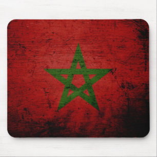 Tapis De Souris Drapeau grunge noir du Maroc