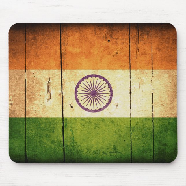 Tapis De Souris Drapeau indien en bois (Devant)