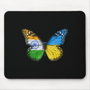 Tapis De Souris Drapeau indien ukrainien Papillon Inde Ukraine
