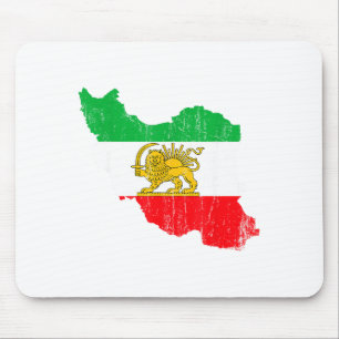 Tapis De Souris Drapeau Iran Carte Lion Persan Art Graphique