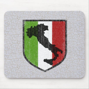 Tapis de souris drapeau italien vintage en forme d