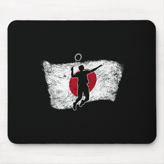 Tapis De Souris Drapeau japonais Badminton (Devant)