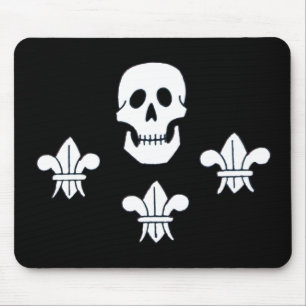 TAPIS DE SOURIS DRAPEAU JOLLY ROGER ET TROIS LIEUX