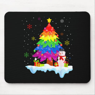 Tapis De Souris Drapeau Lgbt Sapin de Noël Joyeux Noël Gay Fierté 