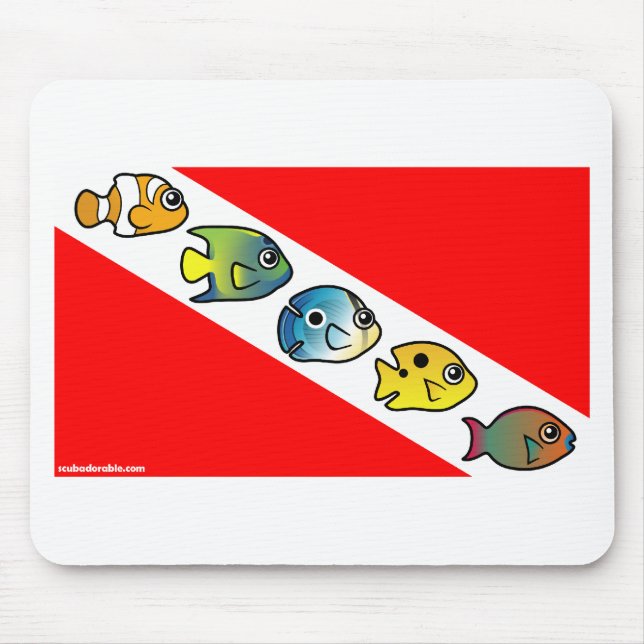 Tapis De Souris Drapeau mignon de piqué de Scubadorable (Devant)