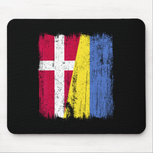 Tapis De Souris Drapeau moitié Danemark Ukraine Patrimoine danois 