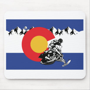 Tapis De Souris Drapeau-motoneige du Colorado