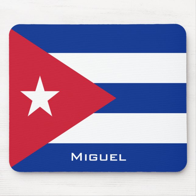 Tapis De Souris Drapeau national de Cuba avec votre nom (Devant)