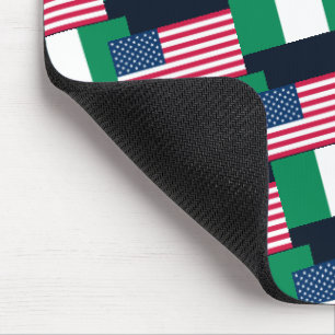 Tapis De Souris Drapeau nigérian et américain Mousepad