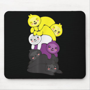 Tapis De Souris Drapeau non binaire Fierté non binaire LGBT Sloth