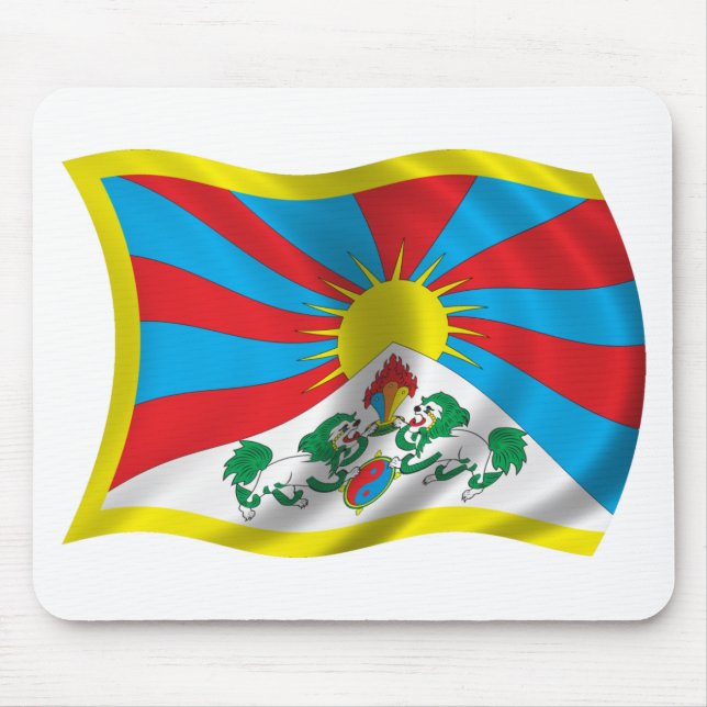 Tapis De Souris Drapeau onduleux du Thibet (Devant)