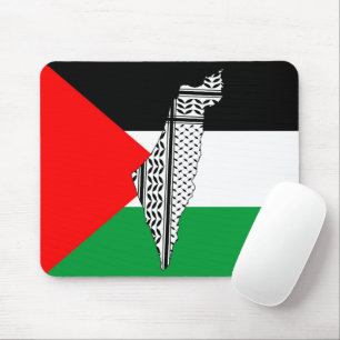 Tapis De Souris Drapeau palestinien et carte avec Motif Keffiyeg