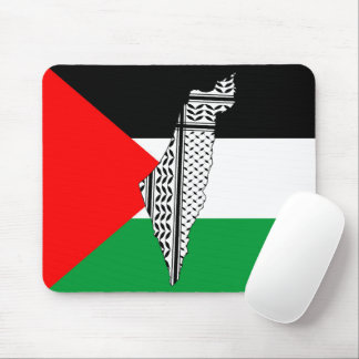 Tapis De Souris Drapeau palestinien et carte avec Motif Keffiyeg