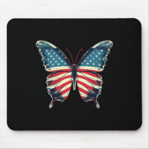 Tapis De Souris Drapeau Papillon Usa Drapeau Vintage mignon Améric