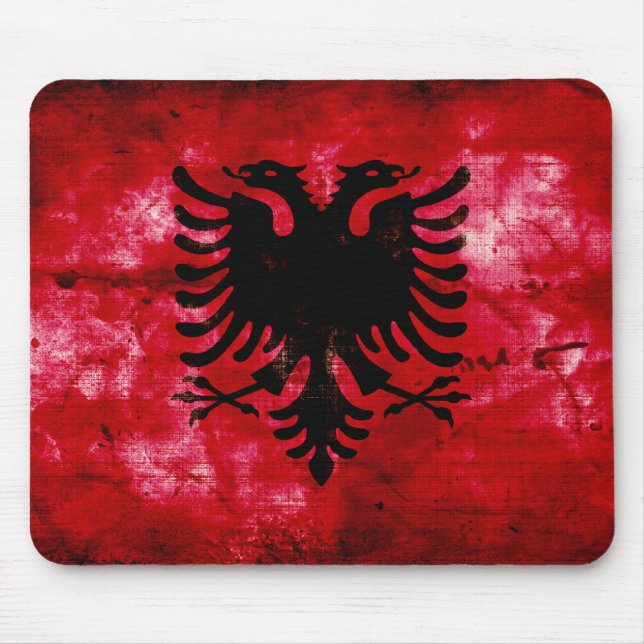 Tapis De Souris Drapeau patiné Albanie (Devant)