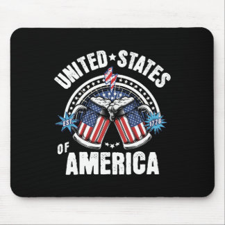 Tapis De Souris Drapeau Patriotique Américain 4 juillet Bière Usa