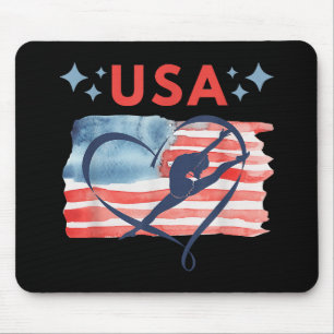 Tapis De Souris Drapeau patriotique américain Gymnastique Design p