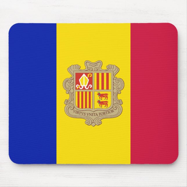 Tapis De Souris Drapeau patriotique d'Andorre (Devant)